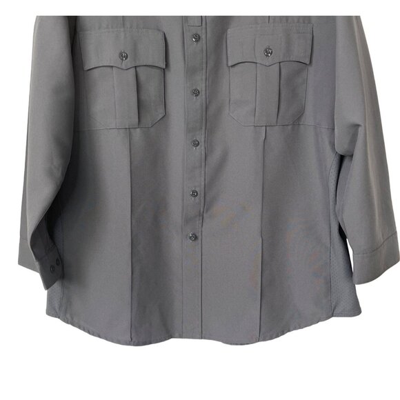 Blauer Mens Uniform Super Shirt Gray Button Zip Front Size 15.5 - Picture 3 of 7